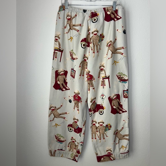 Nick and Nora Sock Monkey Pajama Pants size M - Picture 2 of 4